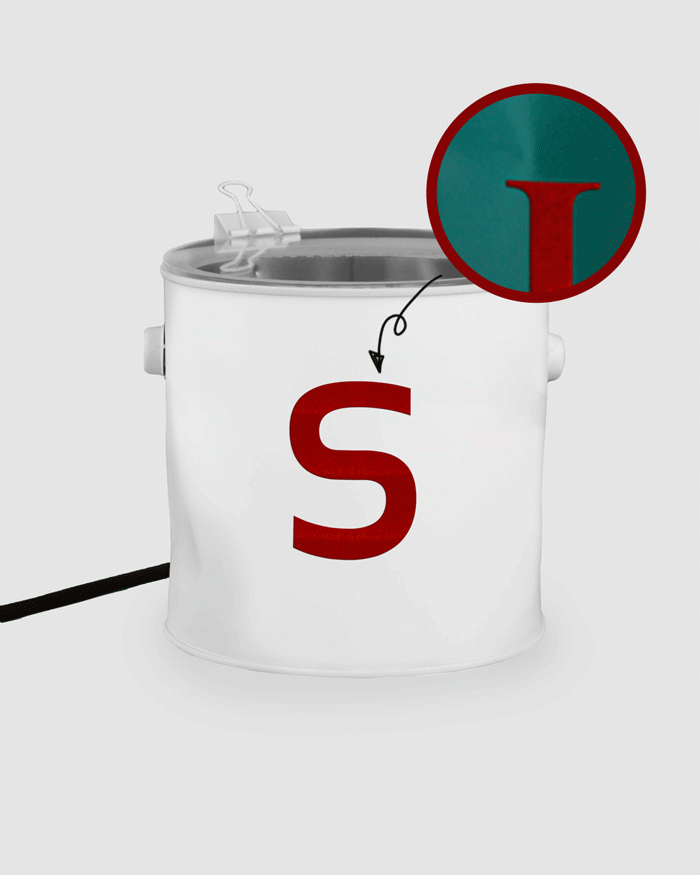 Lamp with Velvet text